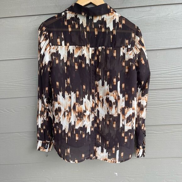 Derek Lam 4 DesigNation Rose Papaya Chiffon Dress Blouse - Picture 6 of 7